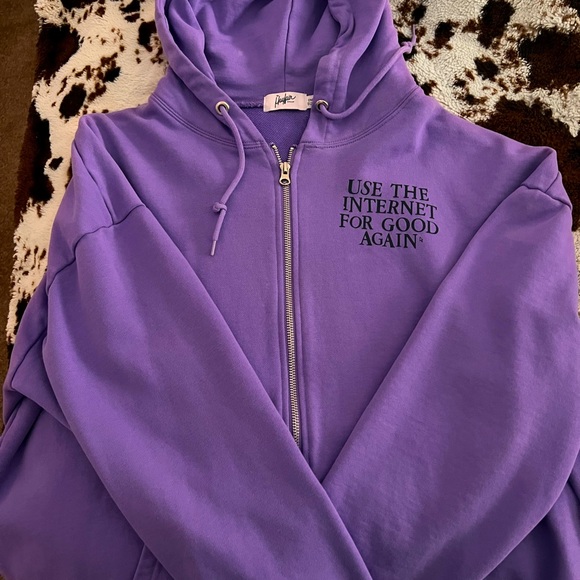 Mayfair Group purple internet zip up hoodie sz one size - Picture 2 of 3